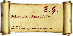 Boberity Gusztáv névjegykártya